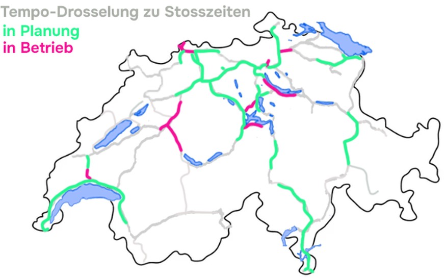 Tempodrosselung zu Stosszeiten auf Autobahnen 80 Kilometer pro Stunde