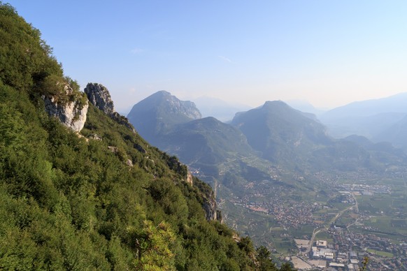 Mountain summit Cima SAT panorama near Riva del Garda, Mountain summit Cima SAT panorama near Riva del Garda, Italy