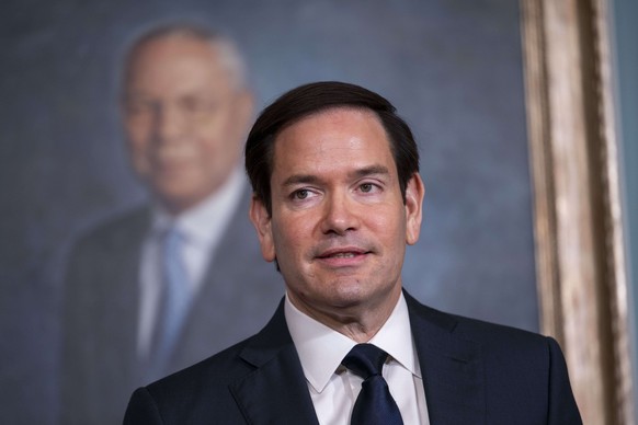 Secretary of State Marco Rubio speaks during a Memorandum of Understanding signing ceremony with Parguayan Foreign Minister Rub�n Ram�rez Lezcano at the State Department, Thursday, Aug. 14, 2025 in Wa ...