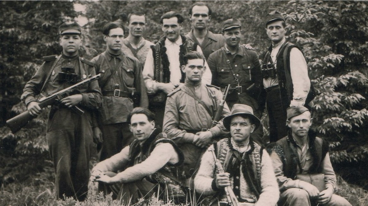 Rebellengruppe in den Karpaten, 1946.