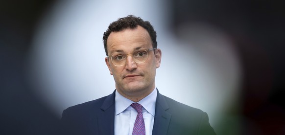 German Health Minister Jens Spahn speaks at a press conference following the video conference of the EU Health Ministers in Berlin, Germany, Friday, Sept. 4, 2020. At the informal conference, topics d ...