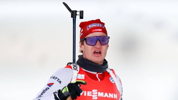 221129 Niklas Hartweg of Switzerland competes in men s biathlon 20 km individual during the IBU World Cup on November 29, 2022 in Kontiolahti. Photo: Kalle Parkkinen / BILDBYRAN / COP 211 / KP0038 ski ...