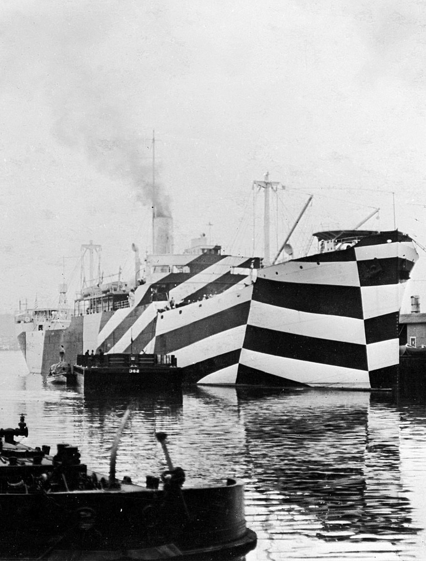 Die amerikanische West Mahomet in Dazzle Camouflage, 1918.