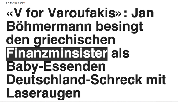 (Der Zwischentitel ist wirklich schlecht. Tut uns leid, aber wir waren schon bei «Varoufather», «Cashbrother» und «Böhmerfrau» angelangt, da erschien uns «Minister-Sister» noch die beste Variante.)