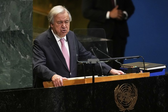 United Nations Secretary-General Antonio Guterres speaks at United Nations headquarters, Tuesday, Sept. 9, 2025. (AP Photo/Seth Wenig)
Antonio Guterres