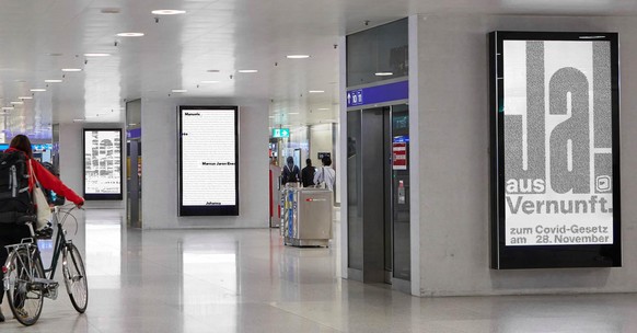 Ja Plakat der SP zum Covid-Gesetz, Abstimmung in der Schweiz am 28. November 2021