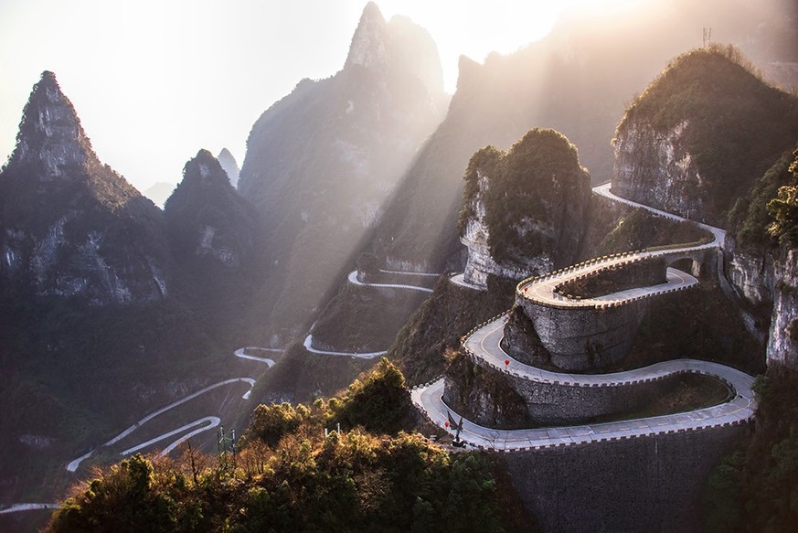 Spektakulärste Strassen der Welt Tianmen Mountains