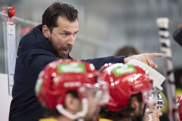 Biels Head Coach Lars Leuenberger waehrend dem Meisterschaftsspiel der National League zwischen dem EHC Biel und dem SC Rapperswil-Jona Lakers, am Freitag, 22. Januar 2021, in der Tissot Arena in Biel ...