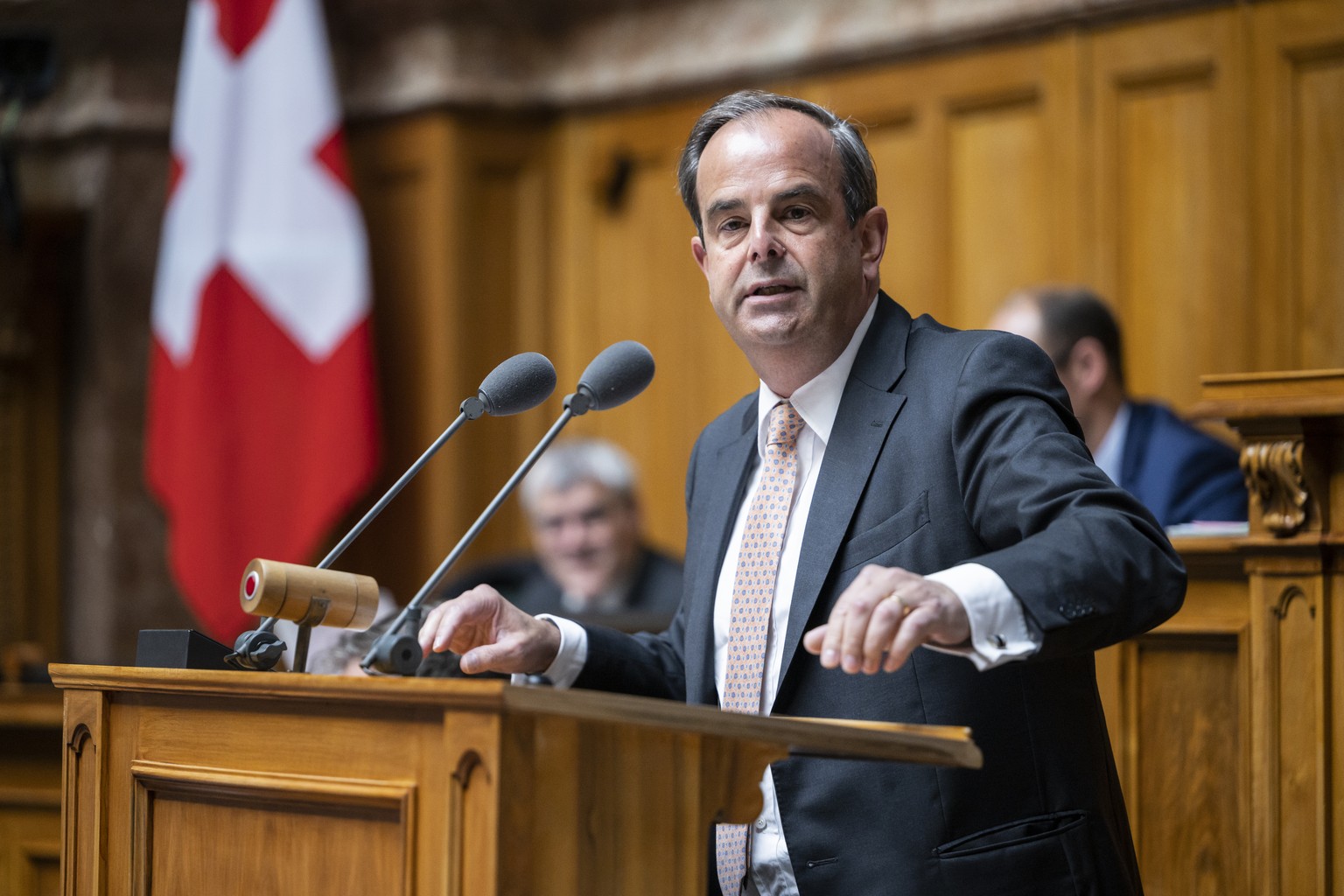 Gerhard Pfister, Mitte-ZG, spricht zur Debatte um die Initiative fuer tiefere Krankenkassenpraemien, an der Sommersession der Eidgenoessischen Raete, am Dienstag, 31. Mai 2022 im Nationalrat in Bern.  ...