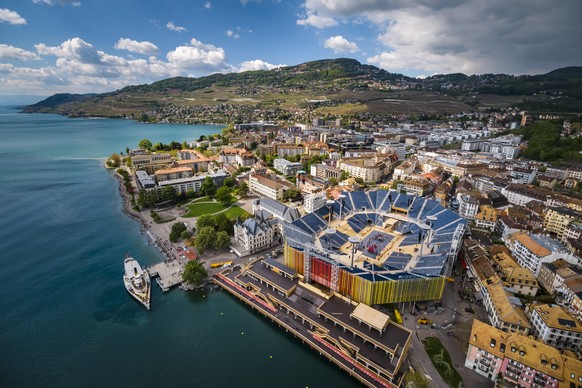 The arena of the "Fete des Vignerons" (winegrowers' festival in French) is pictured in Vevey, Switzerland, Sunday, May 12, 2019. Organized in Vevey by the brotherhood of winegrowers sin ...