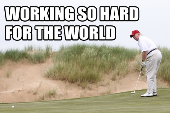 Trump kündigt an, eines der grössten Probleme der Welt zu lösen – und dann ab zum Golfen
...
