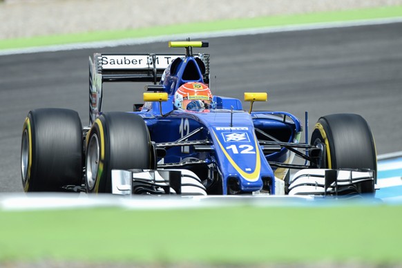 epa05447525 Brazilian F1 driver Felipe Nasr of Sauber F1 Team in action during the second free training at the Hockenheimring in Hockenheim, Germany, 29 July 2016. The German Formula One Grand Prix ta ...