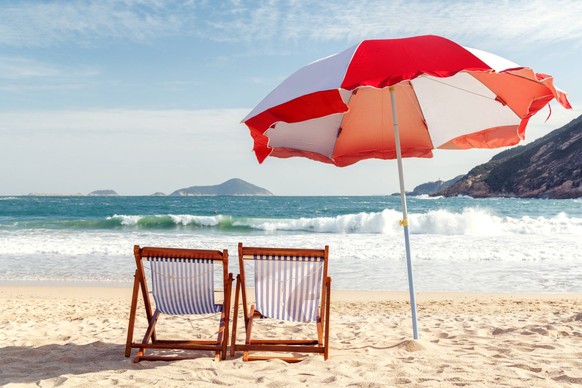 Liegestuhl am Strand.