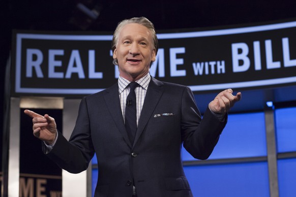 This April 8, 2016 photo released by HBO shows Bill Maher, host of &quot;Real Time with Bill Maher,&quot; during a broadcast of the show in Los Angeles. Since premiering 13 years ago, Maher has provid ...