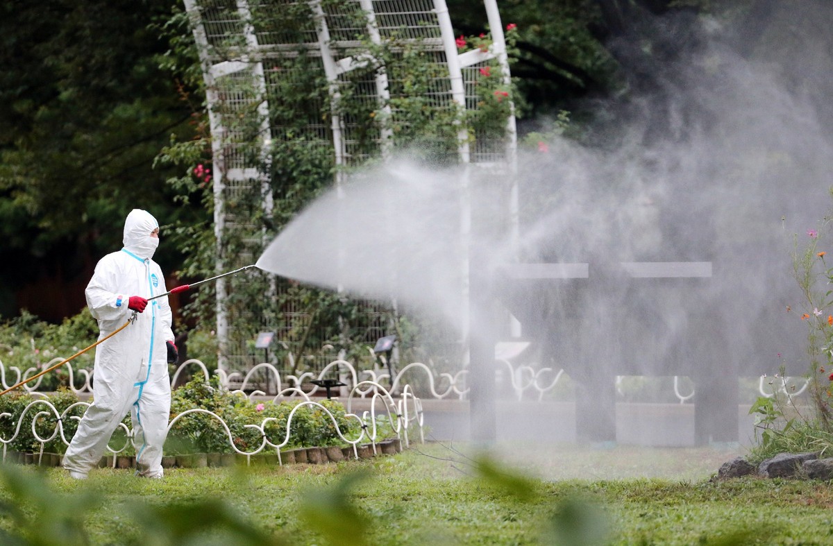 Die Behörden gehen im Yoyogi-Park mit Insektizid gegen die Tigermücken vor.