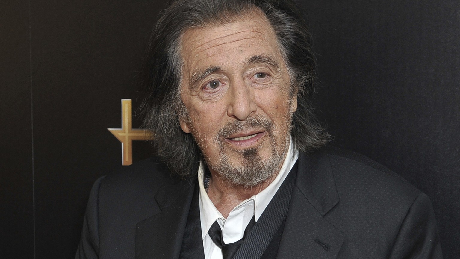 FILE - Al Pacino, winner of the Hollywood supporting actor award for &quot;The Irishman,&quot; poses backstage at the 23rd annual Hollywood Film Awards in Beverly Hills, Calif., on Nov. 3, 2019. A rep ...