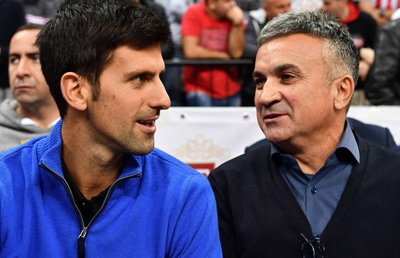 Euroleague, Crvena zvezda MTS Belgrade - CSKA Moscow 15.11.2017., Belgrade, Serbia - Turkish Airlines Euroleague, round 7, Red Star MTS Belgrade - CSKA Moscow. Novak Djokovic with his father Srdjan. P ...