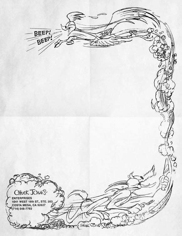 1990s
Even on paper, legendary animator Chuck Jones couldn’t resist a good chase. As co-creator of Wile E. Coyote and the Road Runner, he spent decades orchestrating their beautifully doomed pursuits  ...