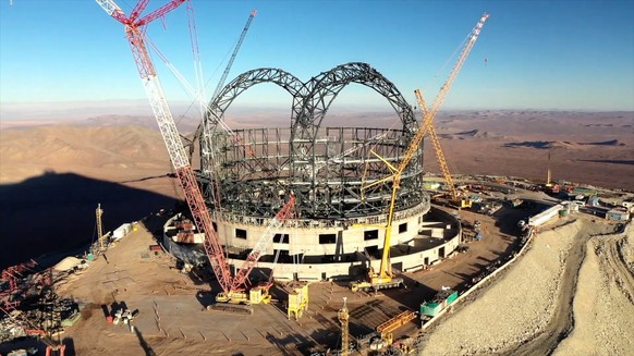 Grundgerüst des Extremely Large Telescope (ELT).