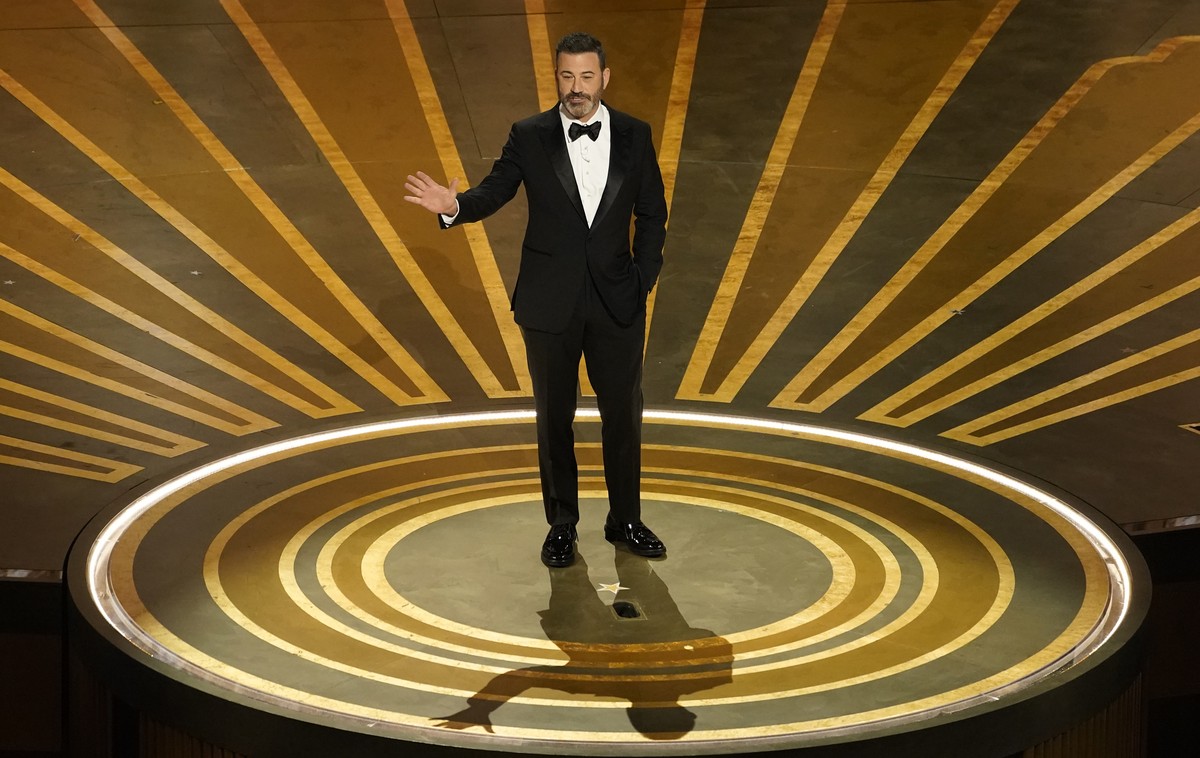 FILE - Host Jimmy Kimmel speaks at the Oscars on March 12, 2023, at the Dolby Theatre in Los Angeles. Kimmel will host the 96th Oscars on Sunday. (AP Photo/Chris Pizzello, File)
Jimmy Kimmel