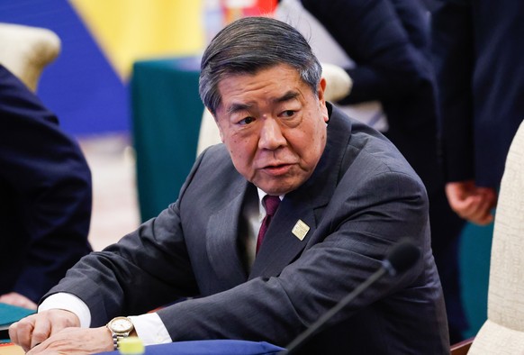 epa12530847 Chinas Vice Premier He Lifeng looks on during a Fourth China-Germany High-Level Financial Dialogue at Diaoyutai State Guesthouse in Beijing, China, 17 November 2025. EPA/MAXIM SHEMETOV /  ...