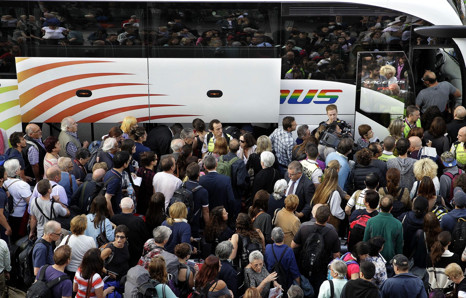 Riesenandrang auf Ersatzbusse.