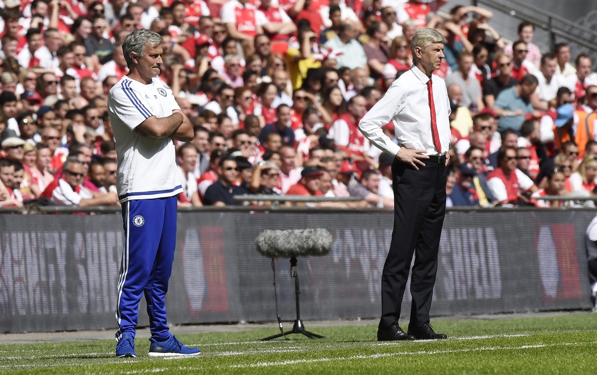 Die beiden Trainer beim englischen Supercup am vergangenen Wochenende.