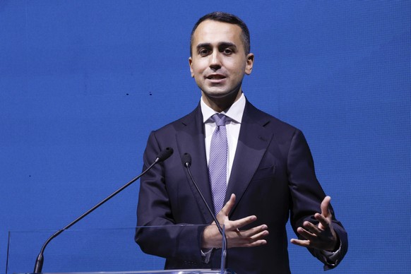 epa10101409 Italian Foreign Minister Luigi Di Maio presented his new party, Impegno Civico (IC - Civic Commitment), which will make its debut at the 25 September general election, in Rome, Italy, 01 A ...