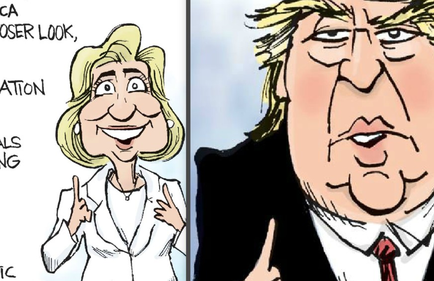 Dieses clevere Cartoon beschreibt den Unterschied zwischen Clinton und Trump perfekt