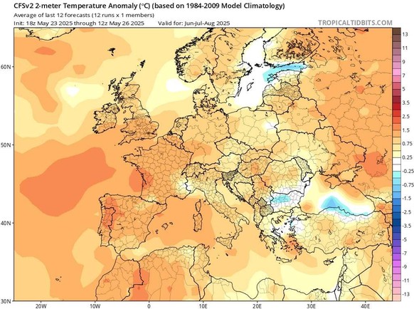 überdurchschnittliche Temperaturen