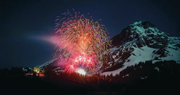 Feuerwerk in Engelberg an Silvester