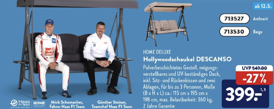 Steiner und Schumacher posieren für Aldi.