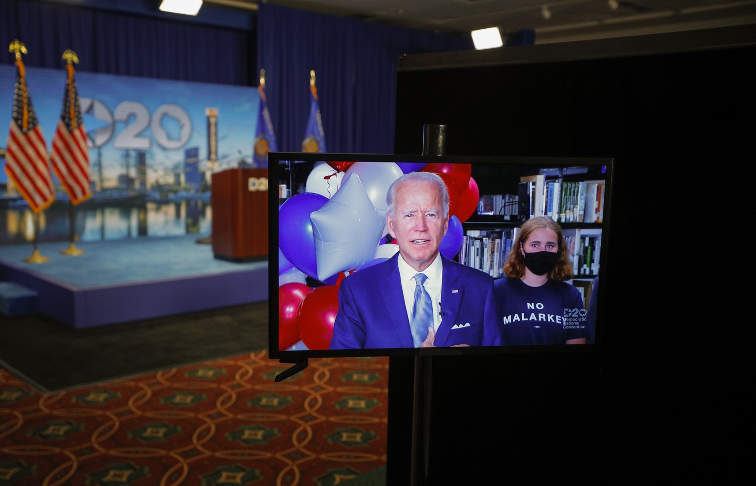 Wählen in Zeiten des Coronavirus: Joe Biden wird per Videobotschaft zur Democratic National Convention zugeschaltet.