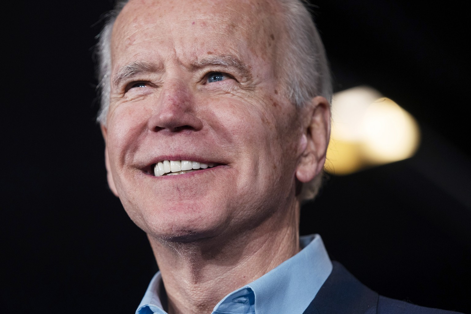 epa08802844 (FILE) - Democratic candidate for President, Joe Biden speaks to supporters during his Iowa caucus night watch party in Des Moines, Iowa, USA, 03 February 2020 (reissued 06 November 2020). ...