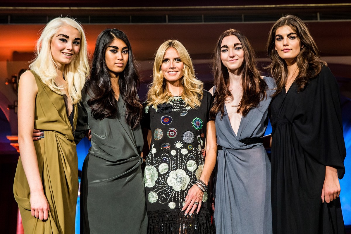 Katharina Wandrowsky, Anuthida Ploypetch, Heidi Klum, Ajsa Selimovic und Vanessa Fuchs.