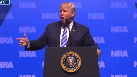 US-Präsident Trump am Jahrestreffen der Waffenlobby NRA in Dallas, Texas.