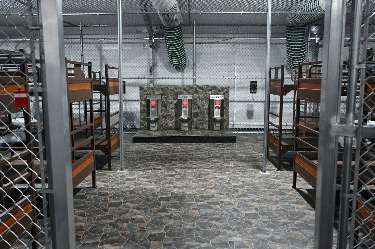 Toilets and beds are seen inside a migrant detention center, dubbed "Alligator Alcatraz," located at the site of the Dade-Collier Training and Transition Airport in Ochopee, Florida on July  ...