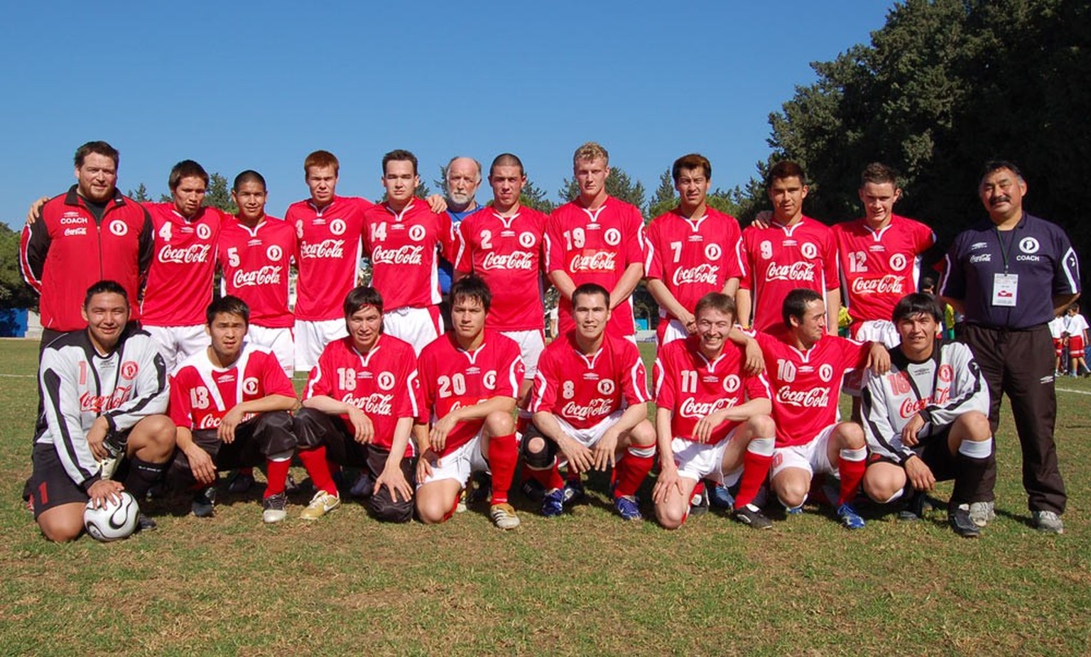 Grönlands Fussballnationalmannschaft im Jahr 2008.