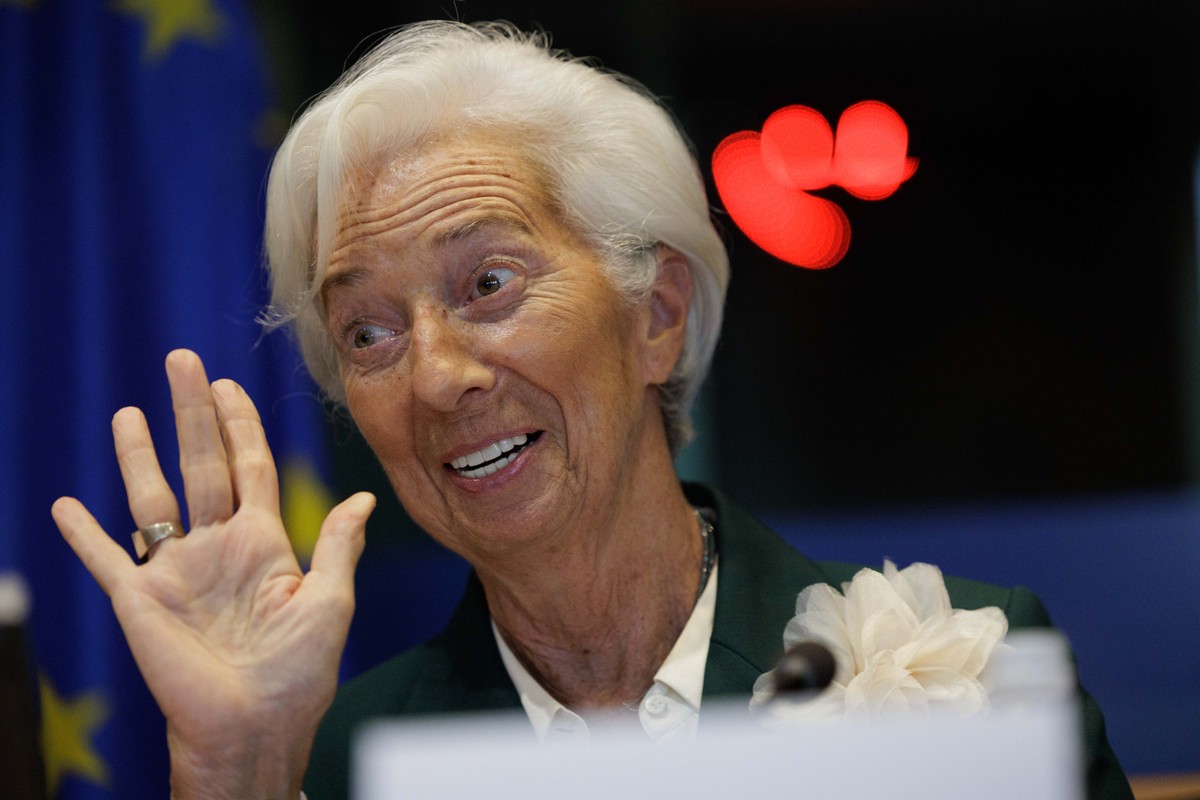 epa13268872 European Central Bank (ECB) President Christine Lagarde testifies before the European Parliament Committee on Economic and Monetary Affairs during an exchange of views in Brussels, Belgium ...