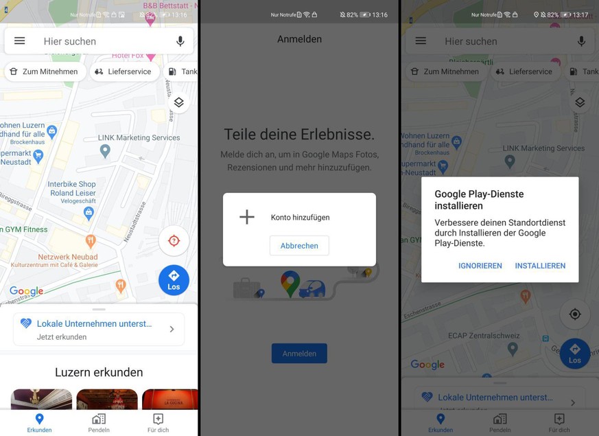 Google Maps auf dem Huawei P40 Pro