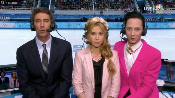 So präsentierte sich Johnny Weir am Dienstag auf NBC