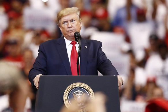 President Donald Trump speaks during a rally on Tuesday, Nov. 26, 2019, in Sunrise, Fla. (AP Photo/Brynn Anderson)
Donald Trump