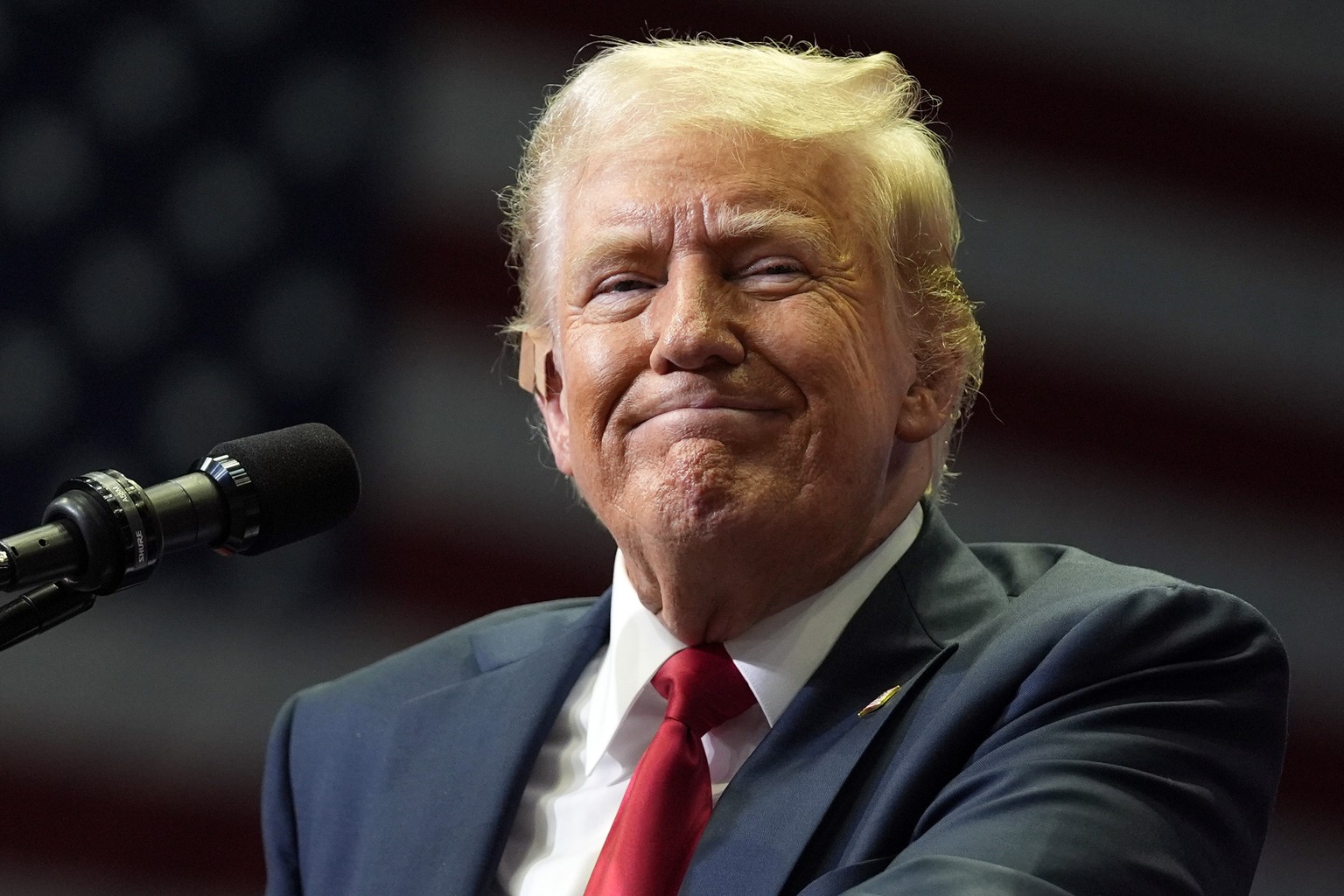 Republican presidential candidate former President Donald Trump speaks at a campaign rally, Saturday, July 20, 2024, in Grand Rapids, Mich. (AP Photo/Evan Vucci)