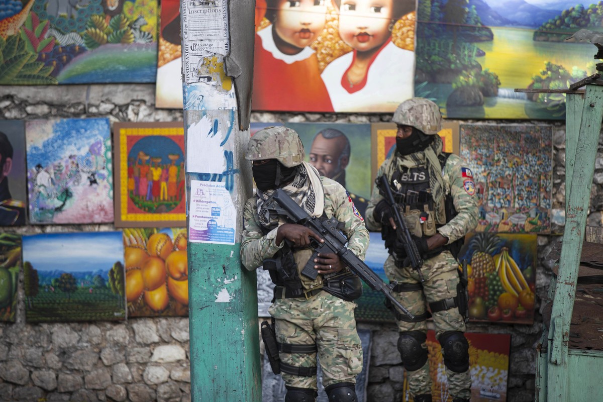 Soldiers patrol in Petion Ville, the neighborhood where the late Haitian President Jovenel Moise lived in Port-au-Prince, Haiti, Wednesday, July 7, 2021. Mo?