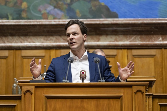 Bastien Girod, GP-ZH, spricht zur Grossen Kammer, an der Fruehjahrssession der Eidgenoessischen Raete, am Mittwoch, 8. Maerz 2023 im Nationalrat in Bern. (KEYSTONE/Alessandro della Valle)