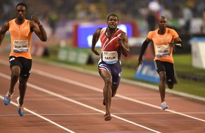 Justin Gatlin lässt der Konkurrenz in Brüssel keinen Stich.