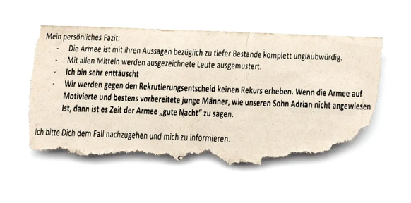 Am 8. März 2017 wendet sich Markus Ritter in einem E-Mail an den damaligen Verteidigungsminister Guy Parmelin.