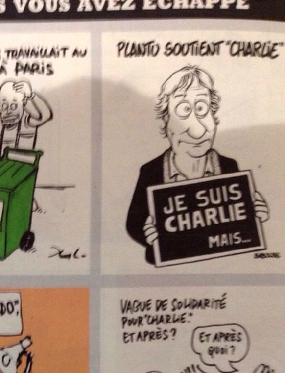 «Ich bin Charlie, aber ...», proklamiert dieser französische Karikaturist Plantu.&nbsp;