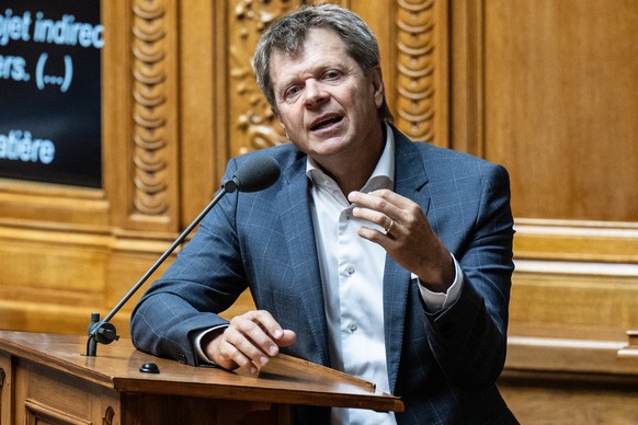 Nationalrat Juerg Grossen, GLP-BE, spricht an der Sommersession der Eidgenoessischen Raete, am Dienstag, 14. Juni 2022, in Bern. (KEYSTONE/Peter Schneider)