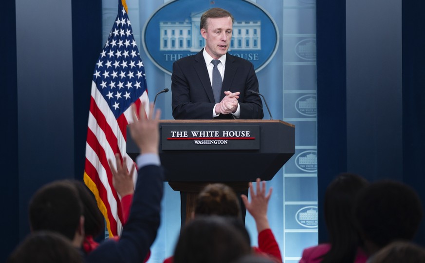 White House national security adviser Jake Sullivan speaks during a press briefing at the White House, Wednesday, April 24, 2024, in Washington. (AP Photo/Evan Vucci)
Jake Sullivan